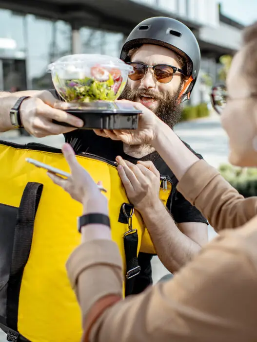 courier delivering food